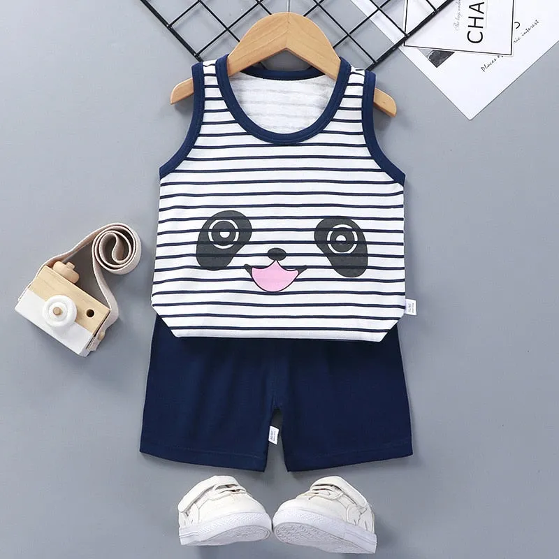 2PCS Children Clothing Vest Suit Children's Sets Summer