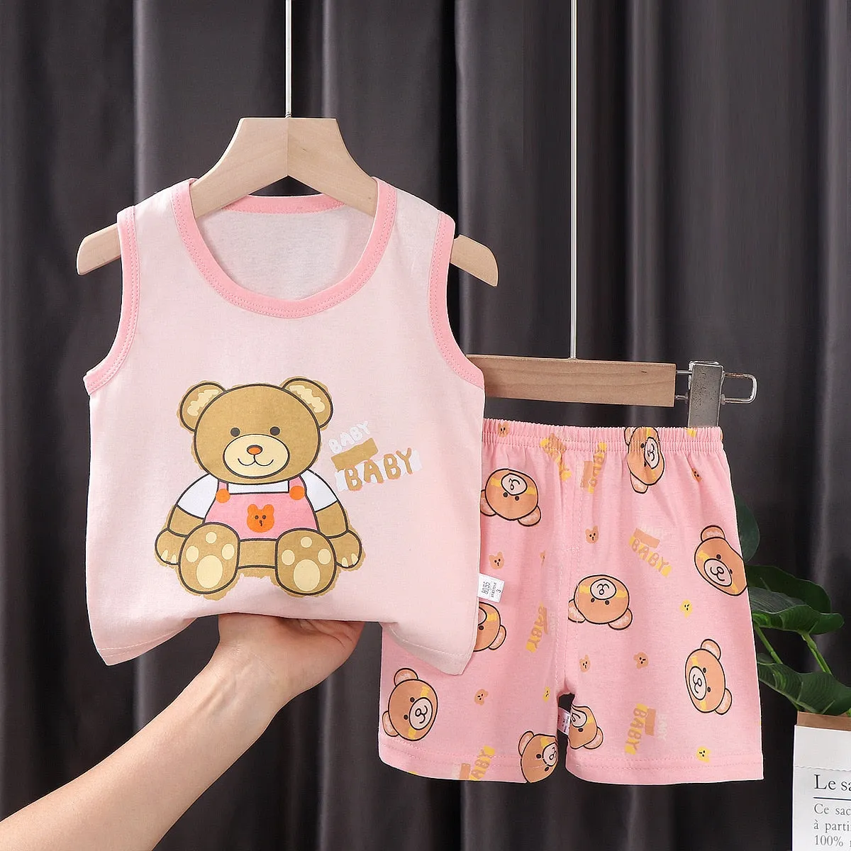 2PCS Children Clothing Vest Suit Children's Sets Summer