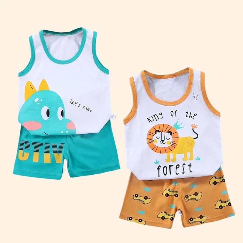 2PCS Children Clothing Vest Suit Children's Sets Summer