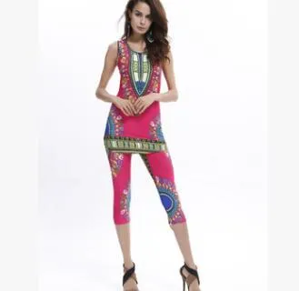 2Pcs Sets Sleeveless Traditional Dashiki