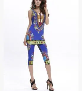 2Pcs Sets Sleeveless Traditional Dashiki