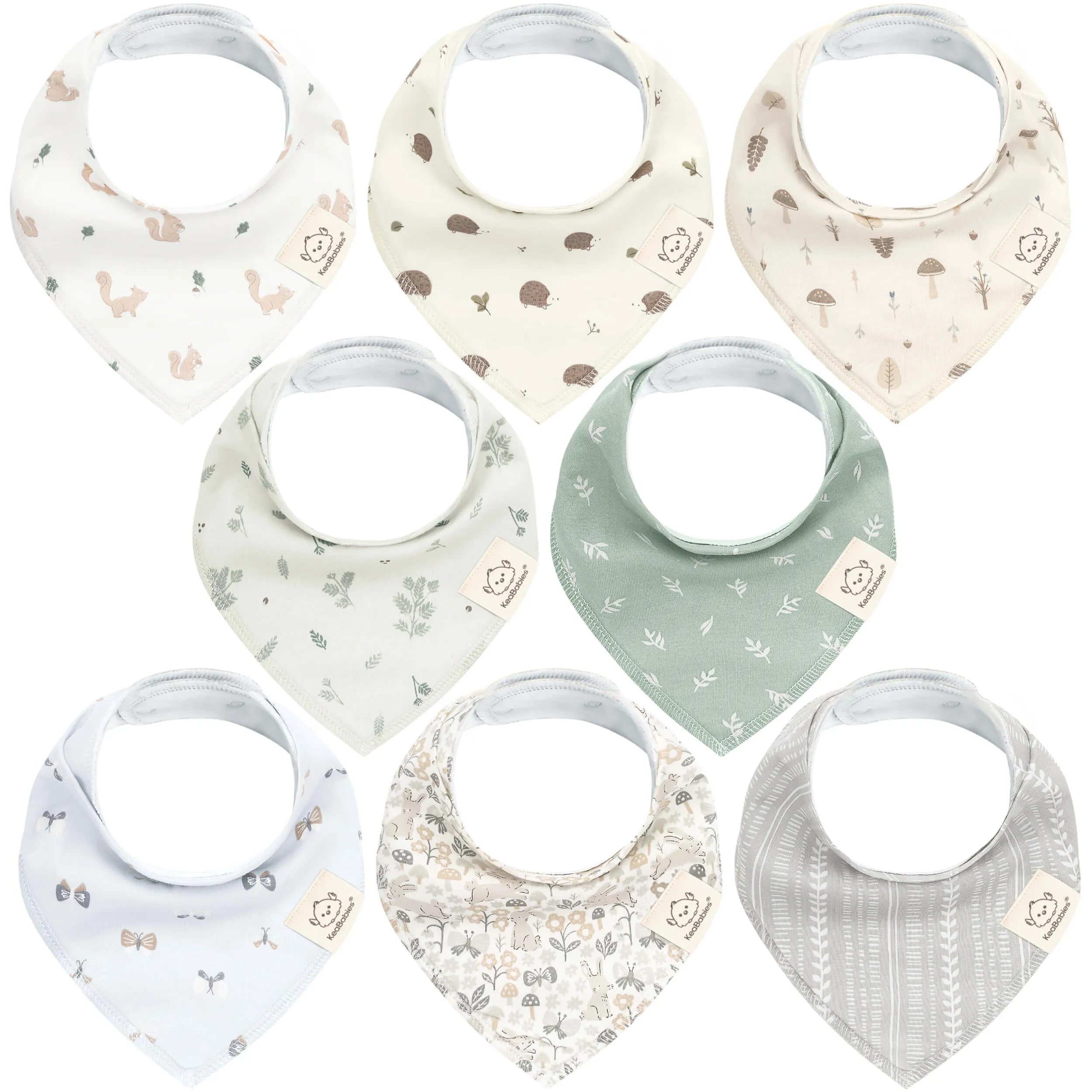 8-Pack Organic Bandana Bibs (Girl)