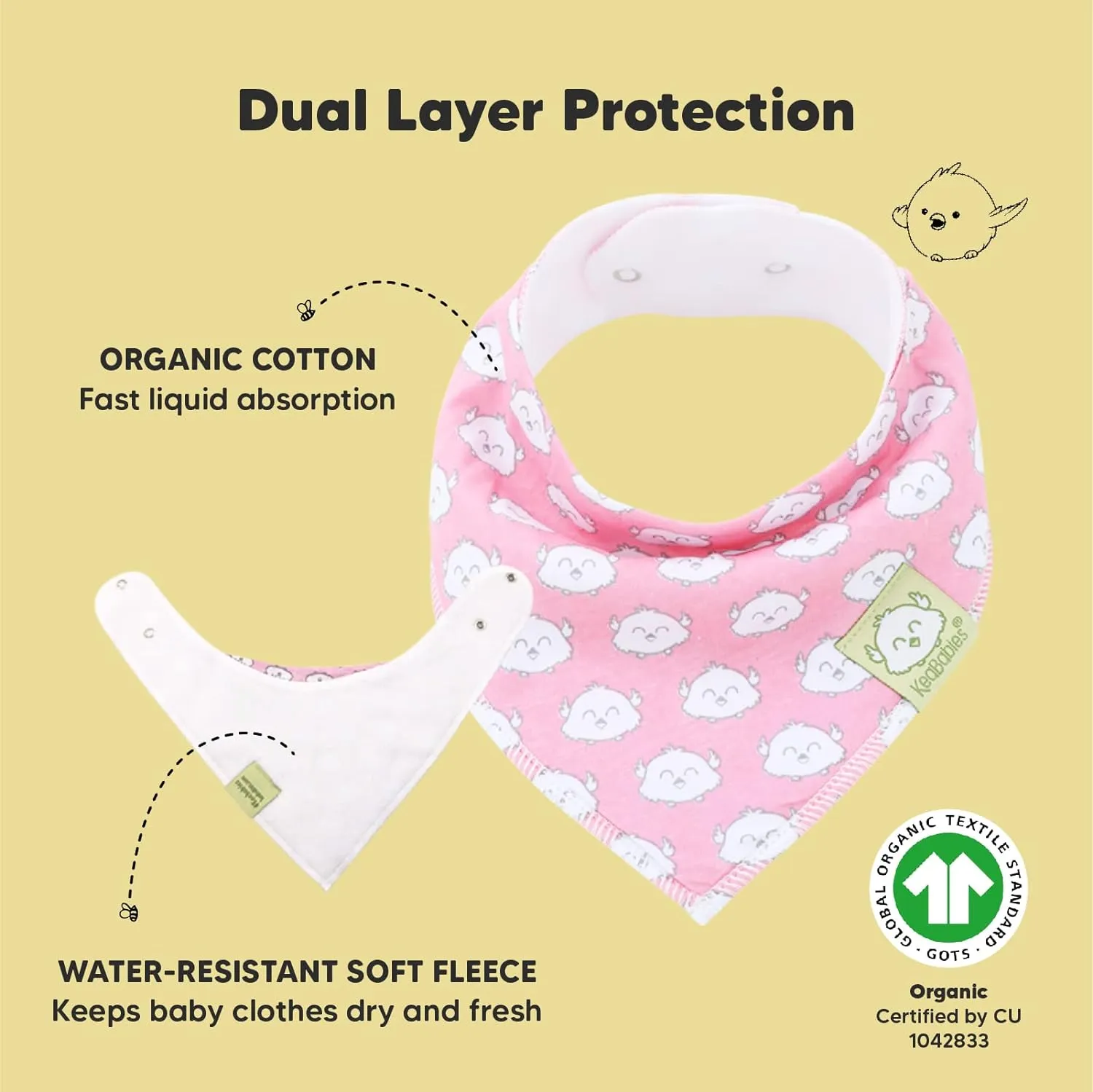 8-Pack Organic Bandana Bibs (Girl)