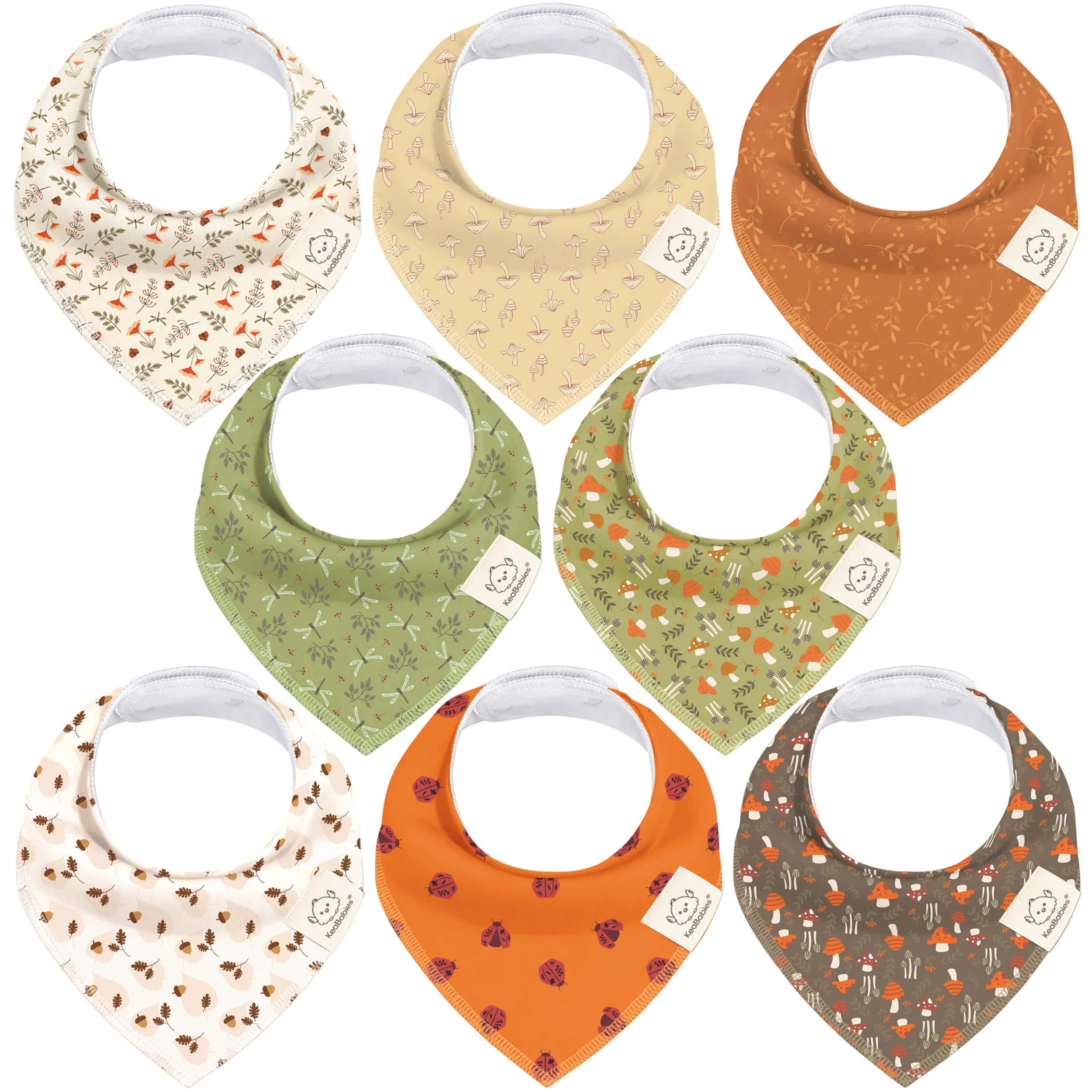 8-Pack Organic Bandana Bibs (Girl)