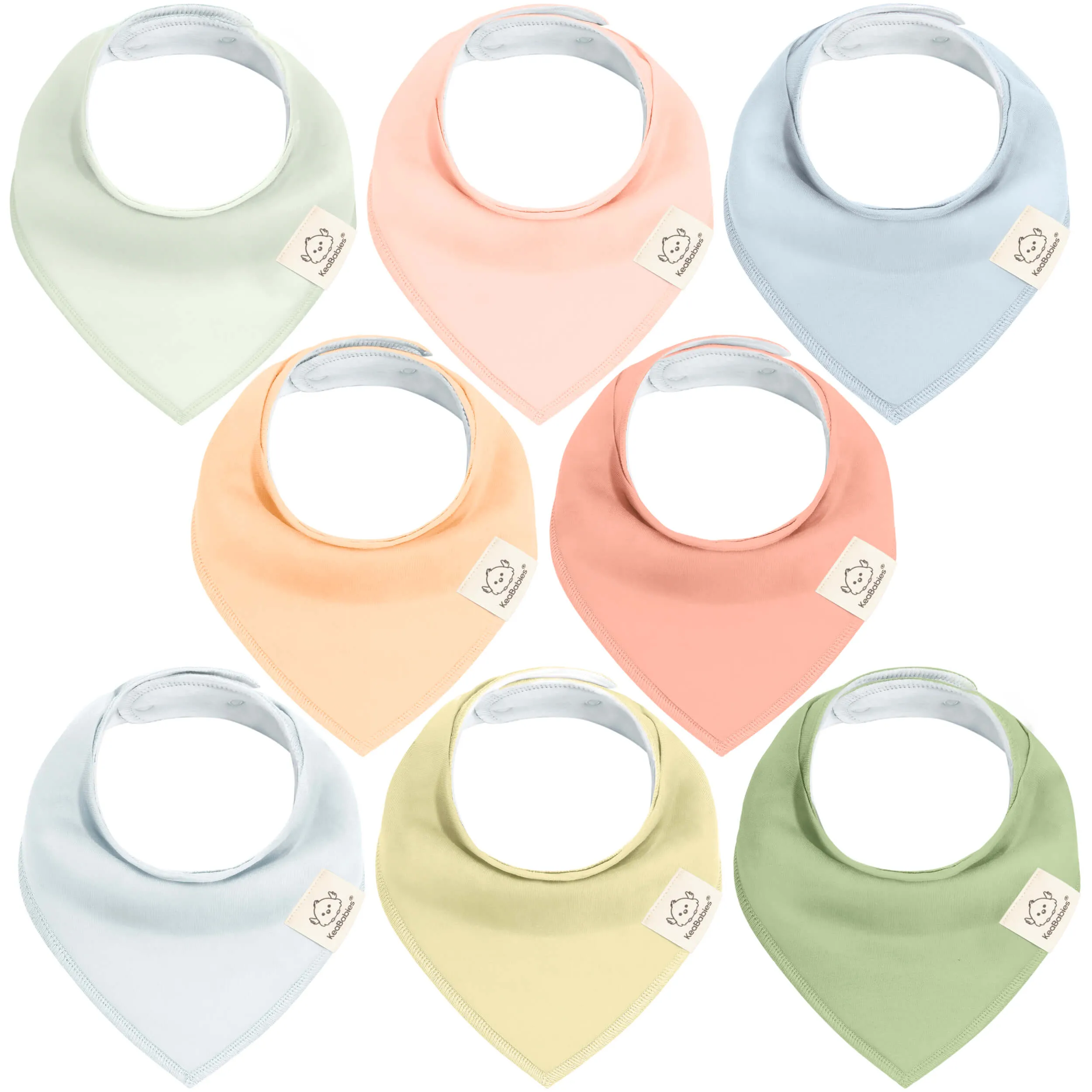 8-Pack Organic Bandana Bibs (Girl)