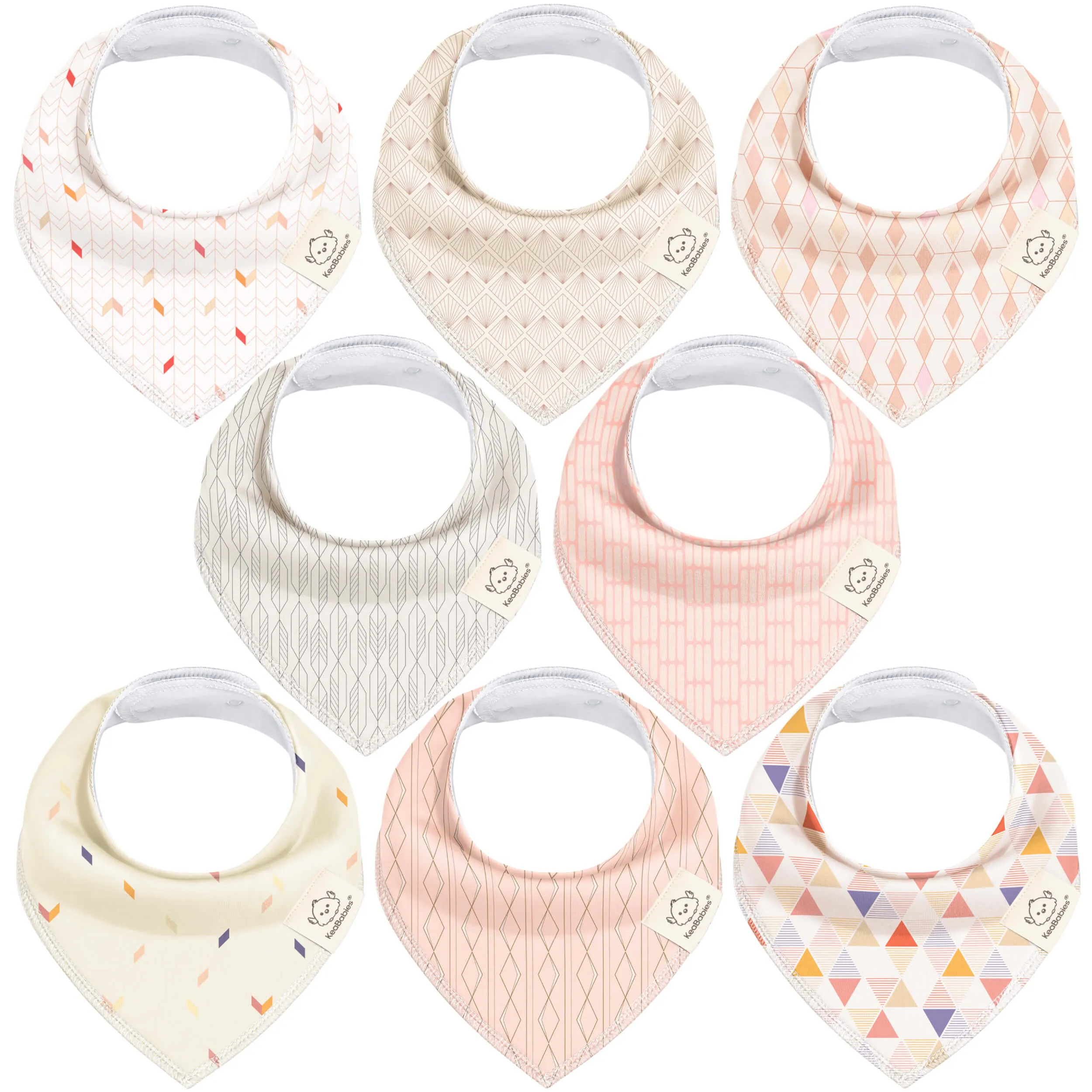 8-Pack Organic Bandana Bibs (Girl)