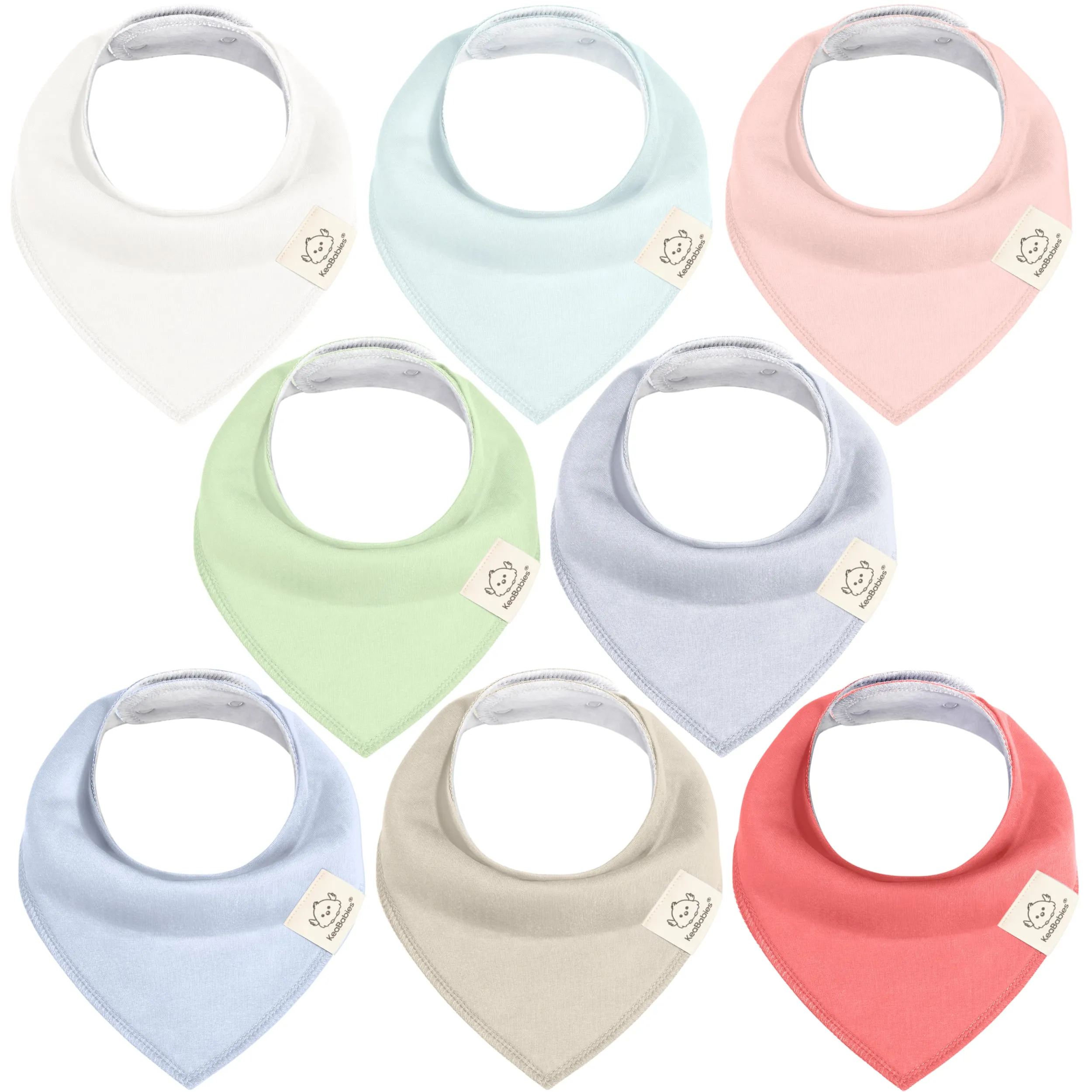 8-Pack Organic Bandana Bibs (Girl)