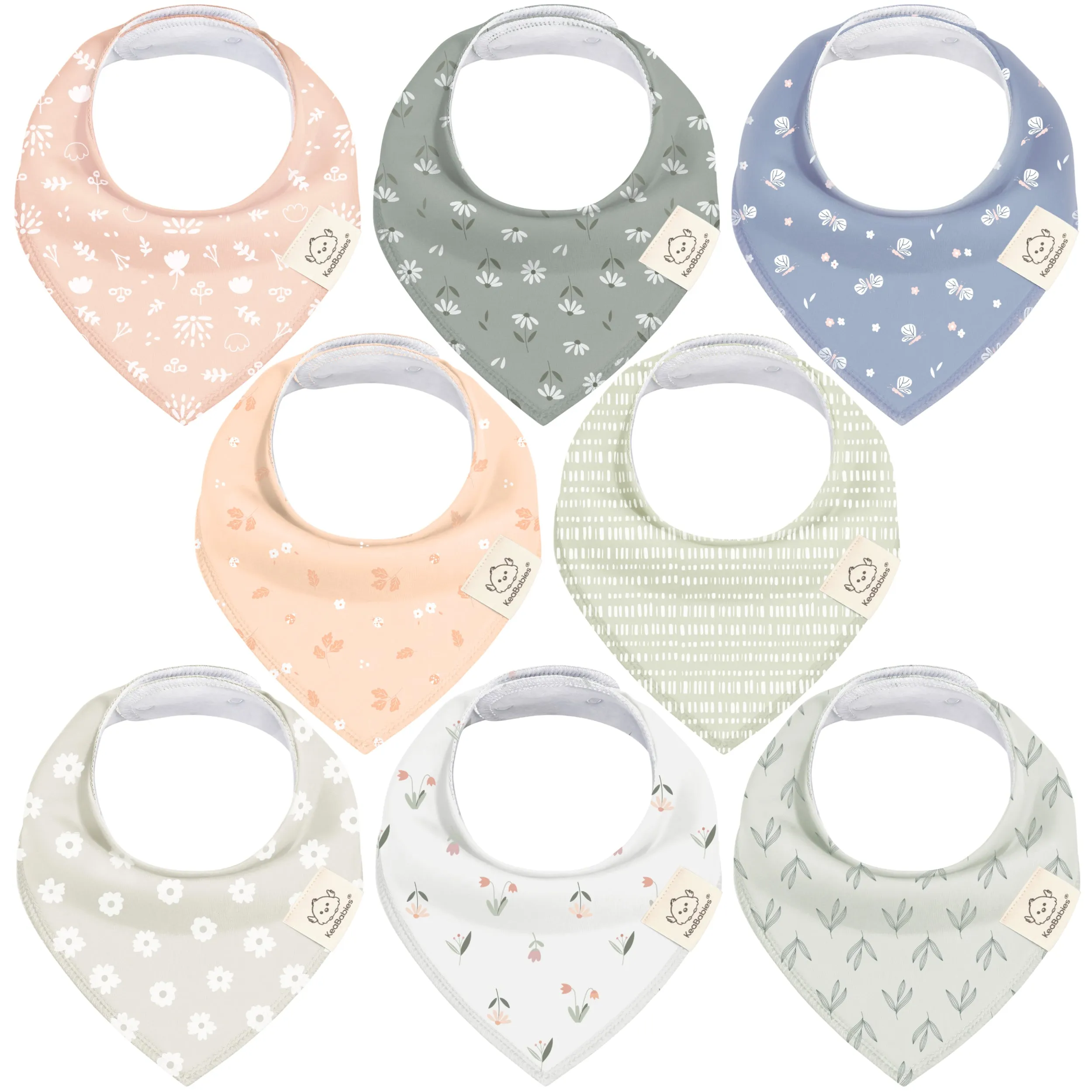 8-Pack Organic Bandana Bibs (Girl)