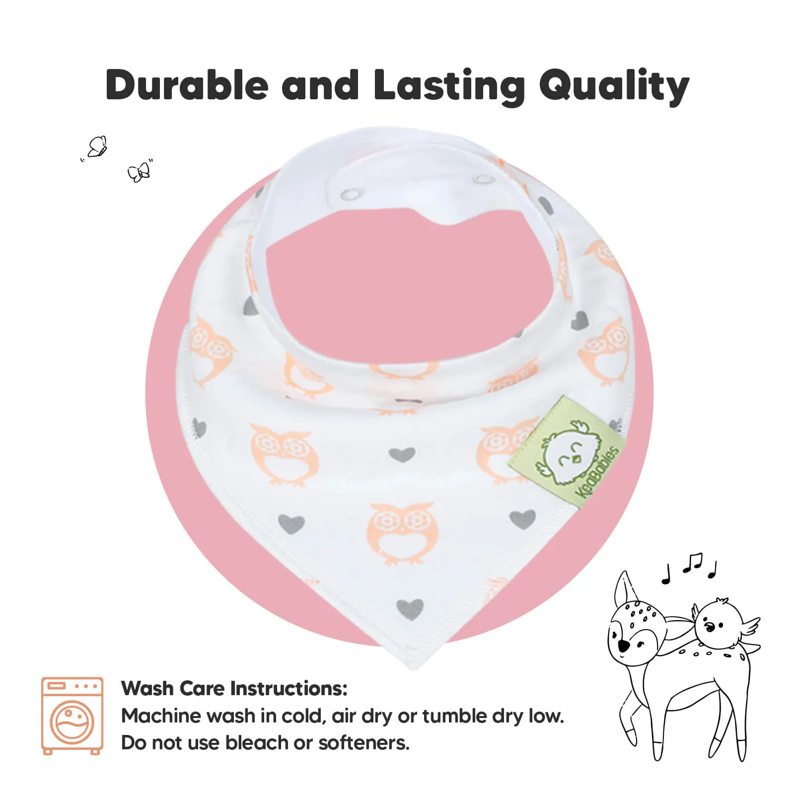 8-Pack Organic Bandana Bibs (Girl)