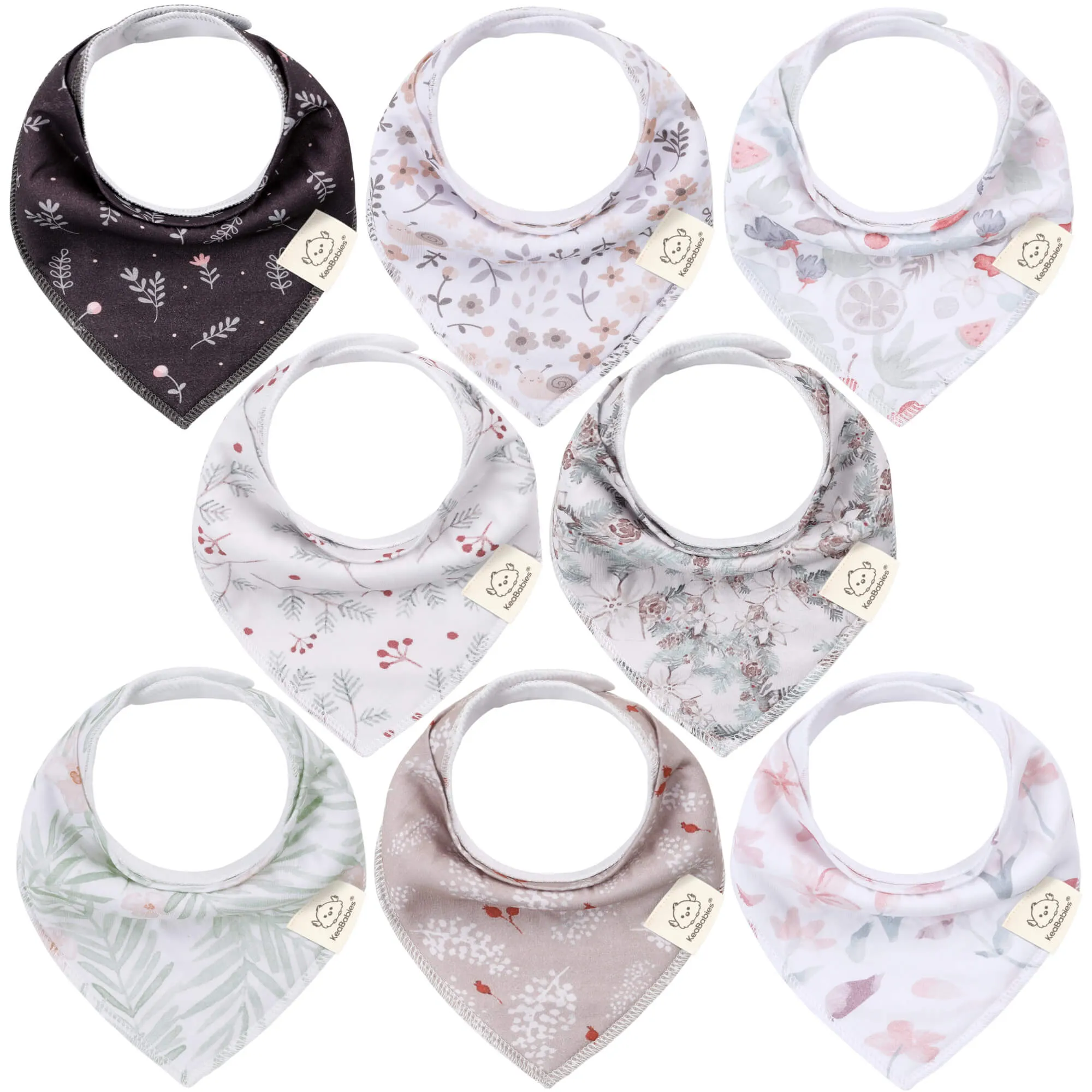 8-Pack Organic Bandana Bibs (Girl)