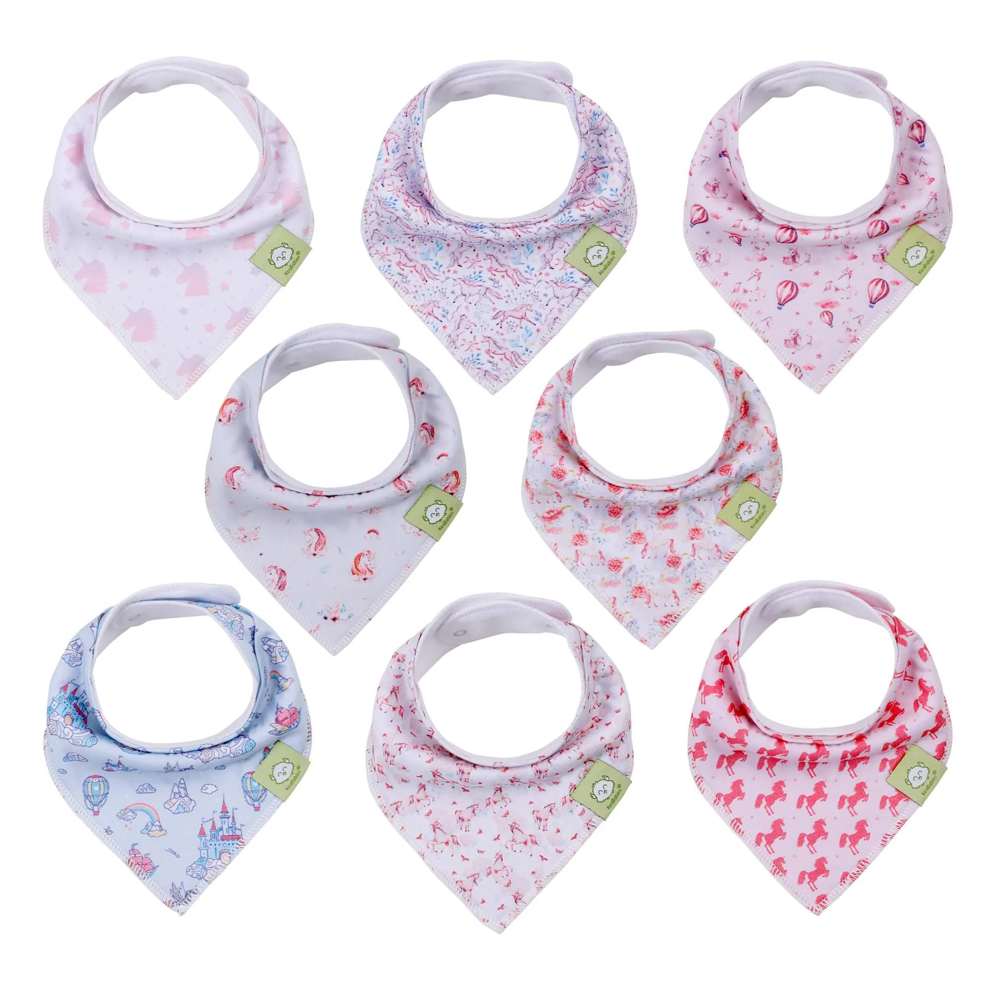 8-Pack Organic Bandana Bibs (Girl)