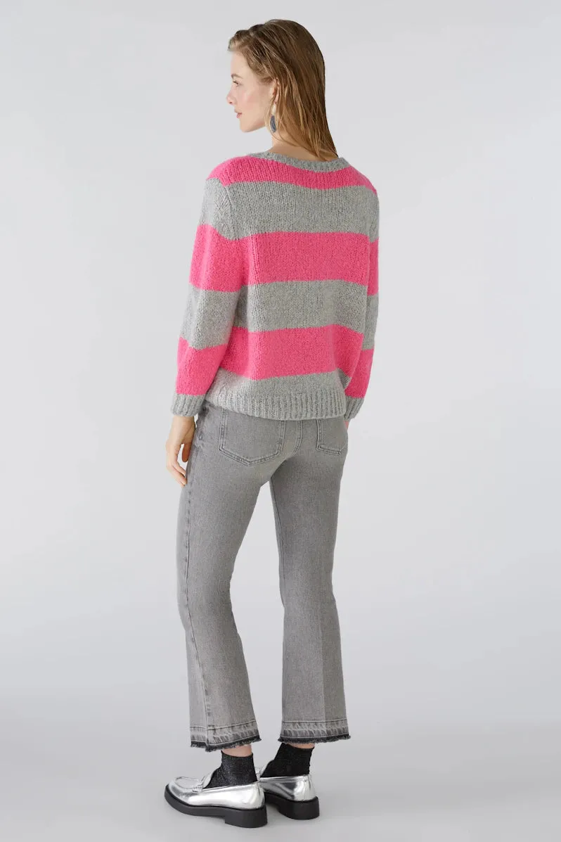 89199 Grey/Pink Stripe Pullover