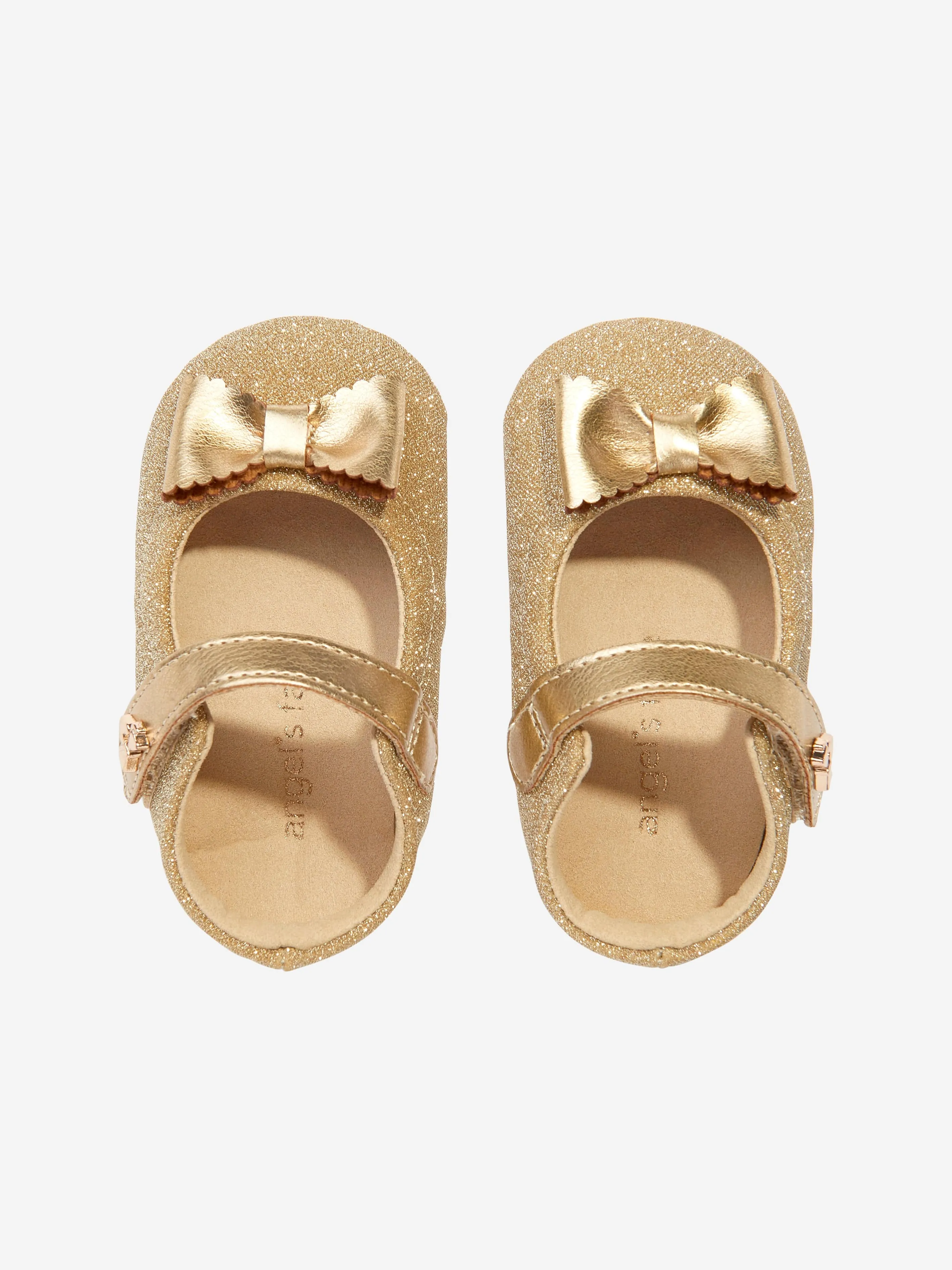 Angels Face Baby Girls Maxine Glitter Shoes in Gold