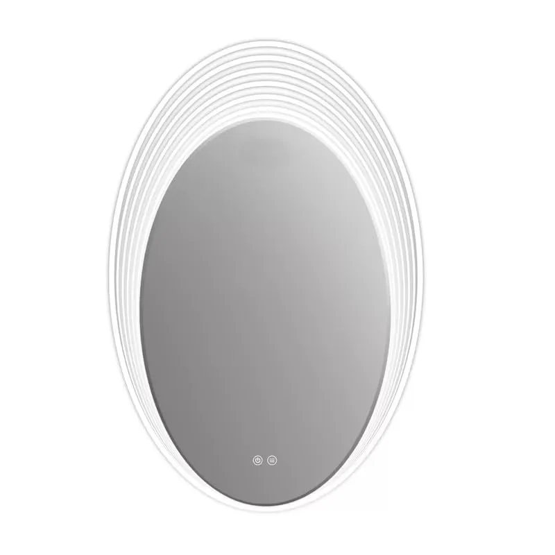 Artessa Oval Backlit LED Mirror with Defogger, Dimmer, 3-Colour LED for Bathroom (90 x 60 CM)