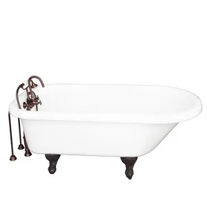 Asia 67″ Acrylic Roll Top Tub Kit in White – Oil Rubbed Bronze Accessories