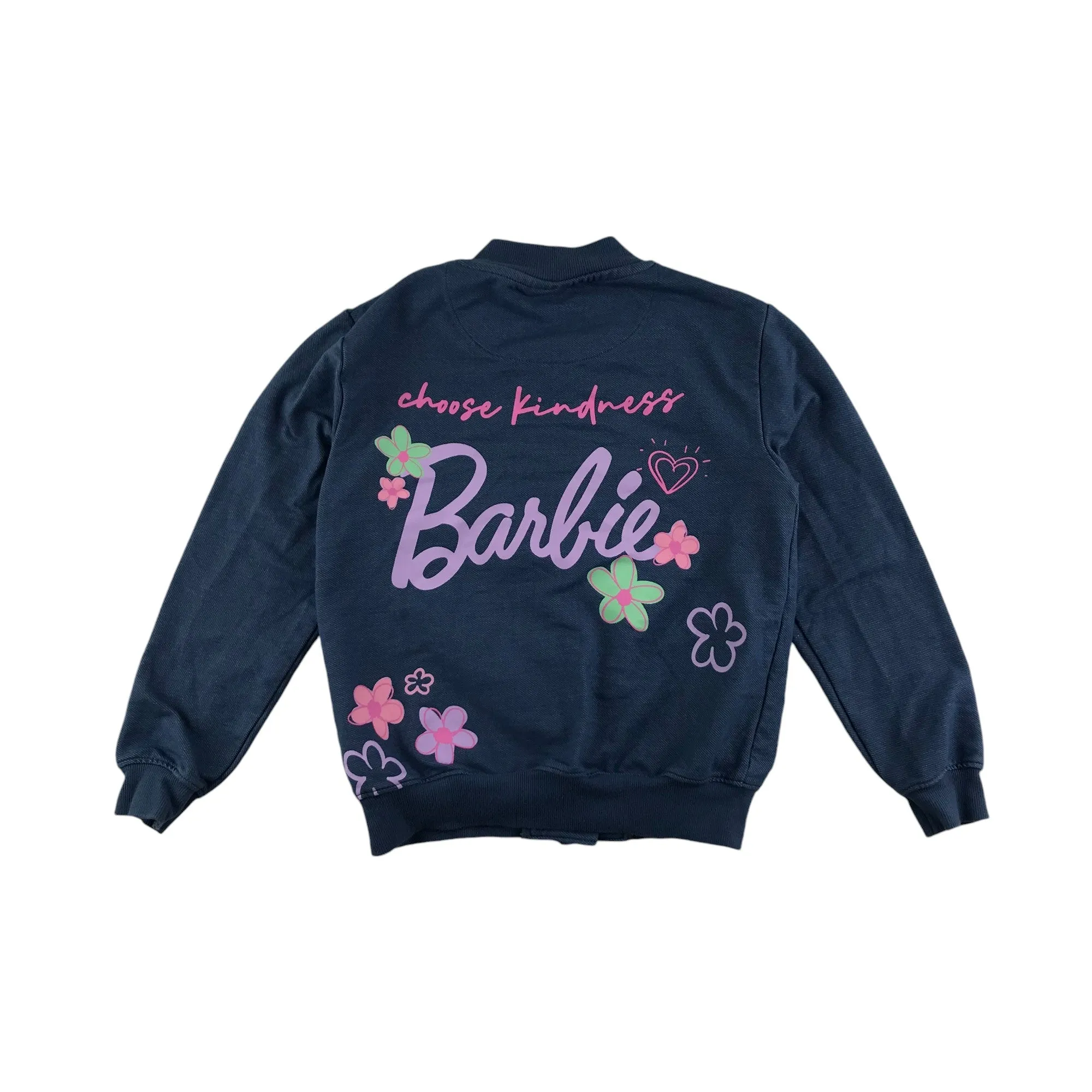 Barbie sweater 6-7 blue jersey style with clip buttons