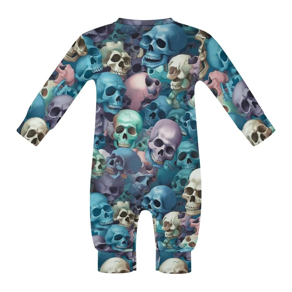 Blue Purple Skulls Comfortable Cotton Baby Romper