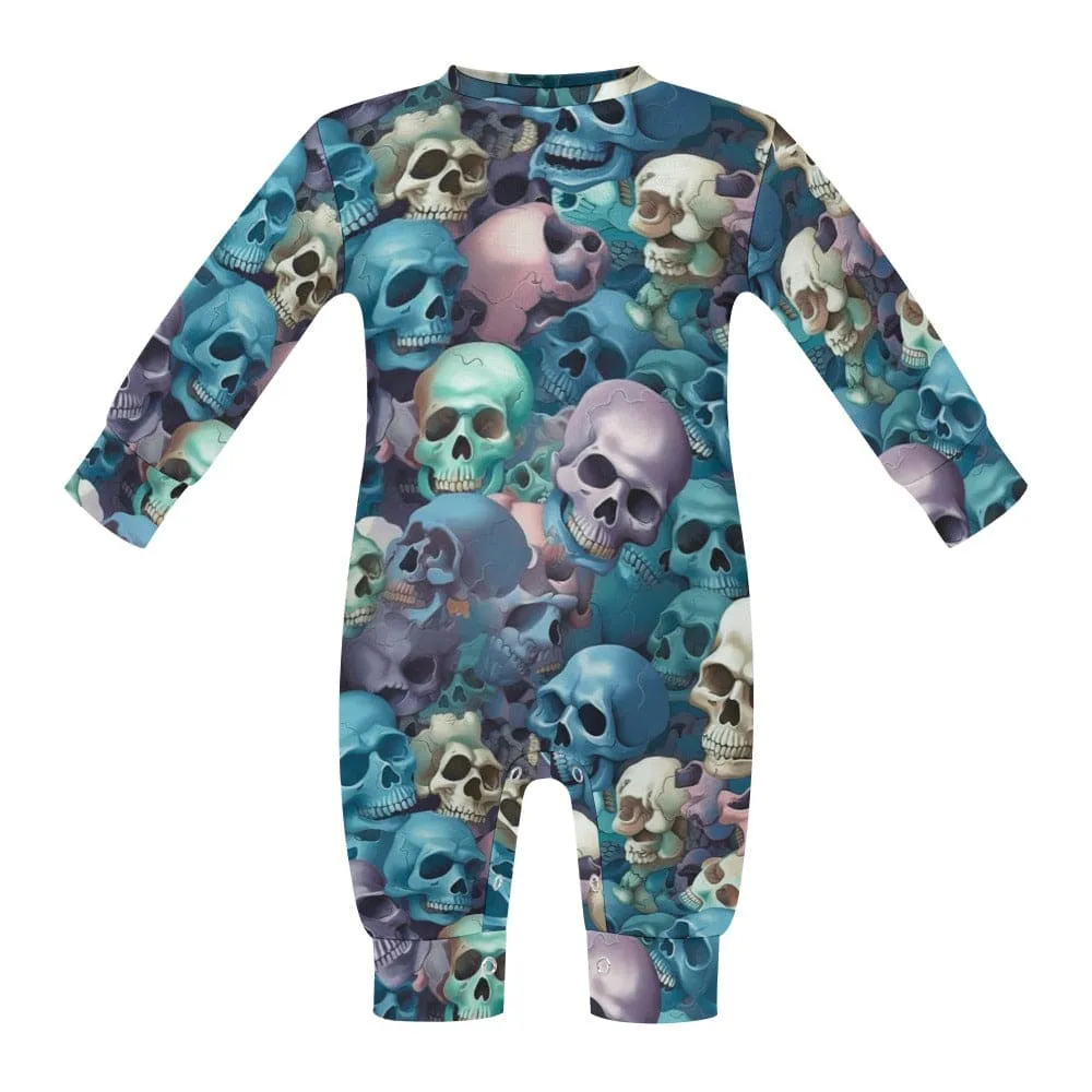 Blue Purple Skulls Comfortable Cotton Baby Romper