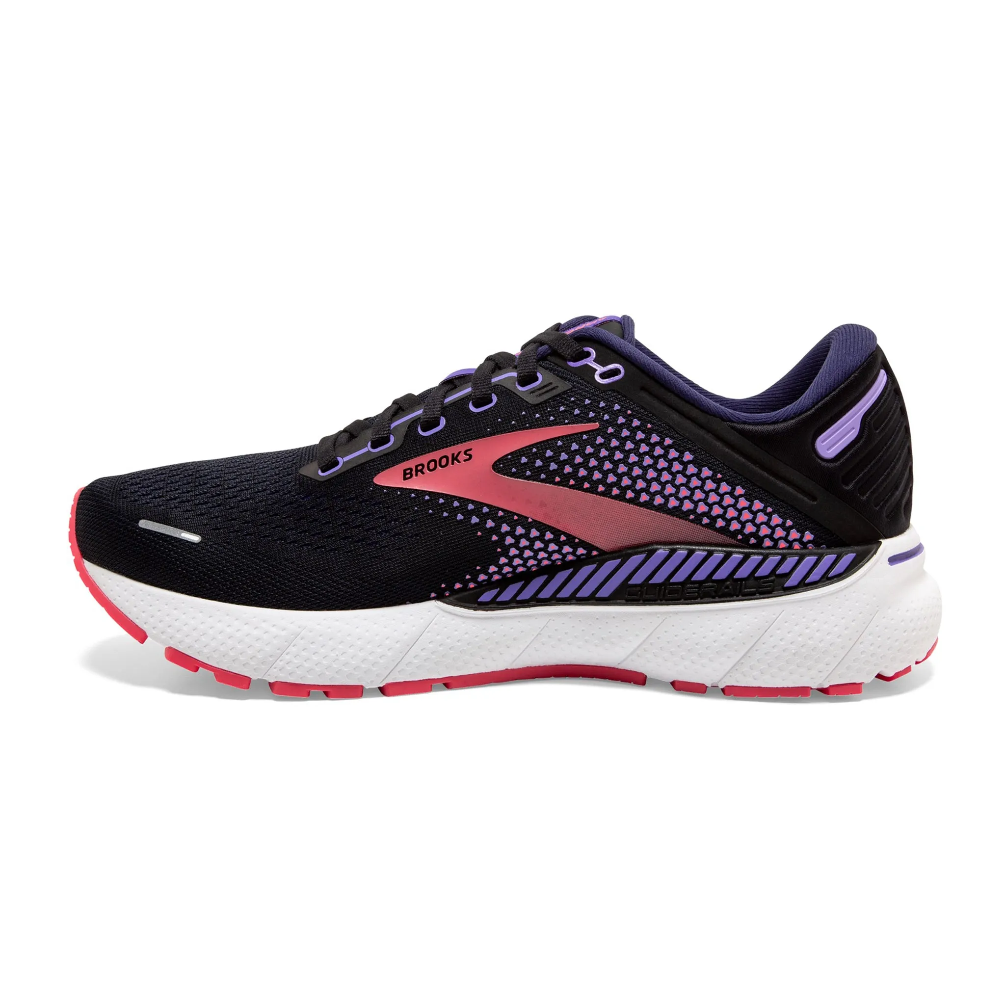 Brooks Women's 120353 080 Adrenaline GTS 22 Black Purple Coral Cushion Support Running Shoes