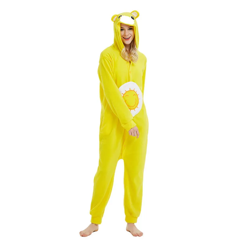 Cartoon Cute Funny Bear One-piece Pajamas Couples Comfortable Home Clothes