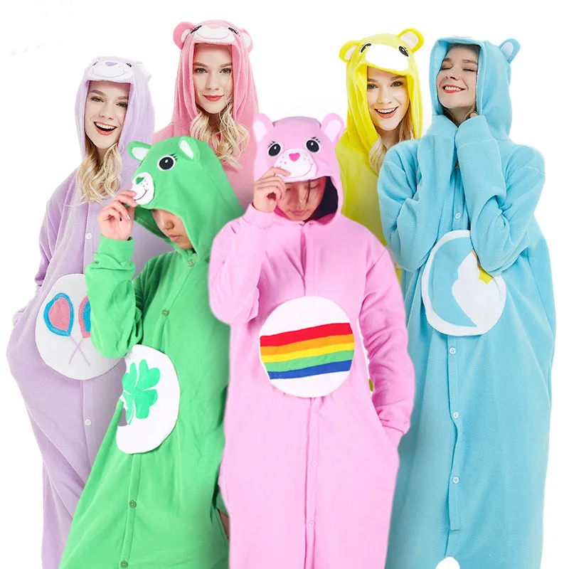 Cartoon Cute Funny Bear One-piece Pajamas Couples Comfortable Home Clothes