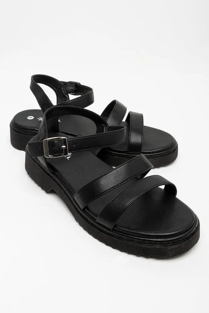 Double Strap Sandal Black