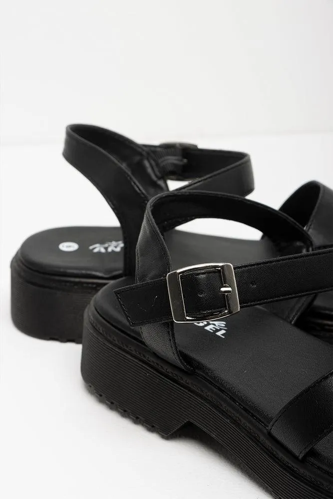 Double Strap Sandal Black