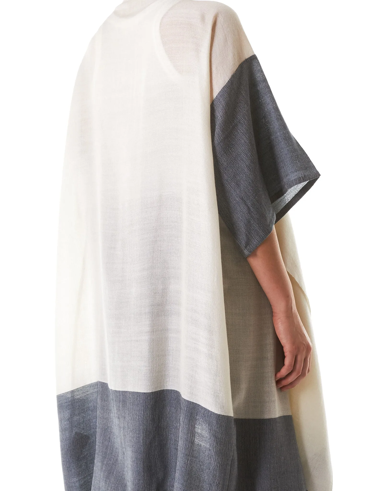 Dual-Tone Draped Robe (SW3-CHANDRA-DARKTEAL-WHITE)