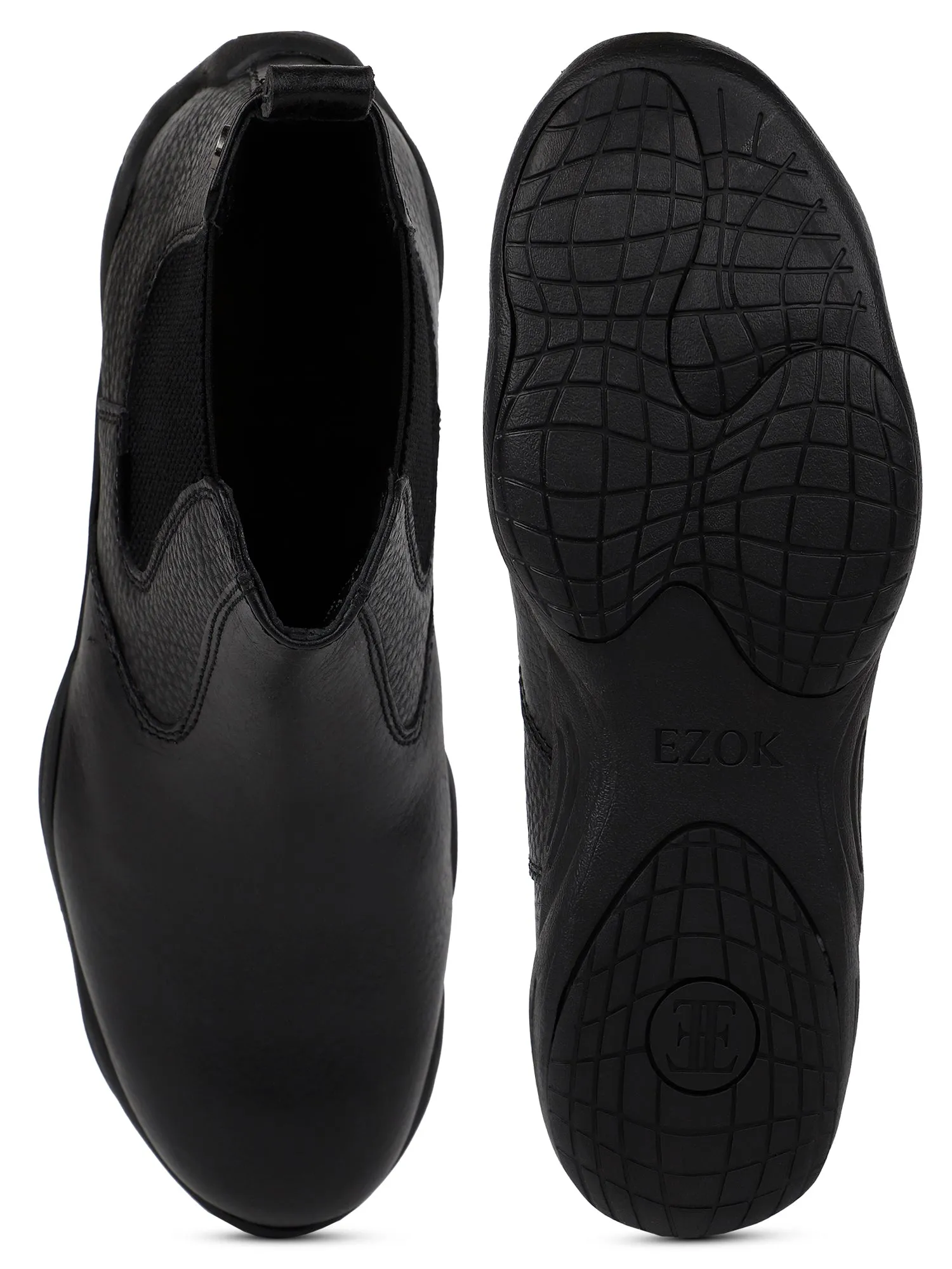 Ezok Strech black chelsea casual booots shoes