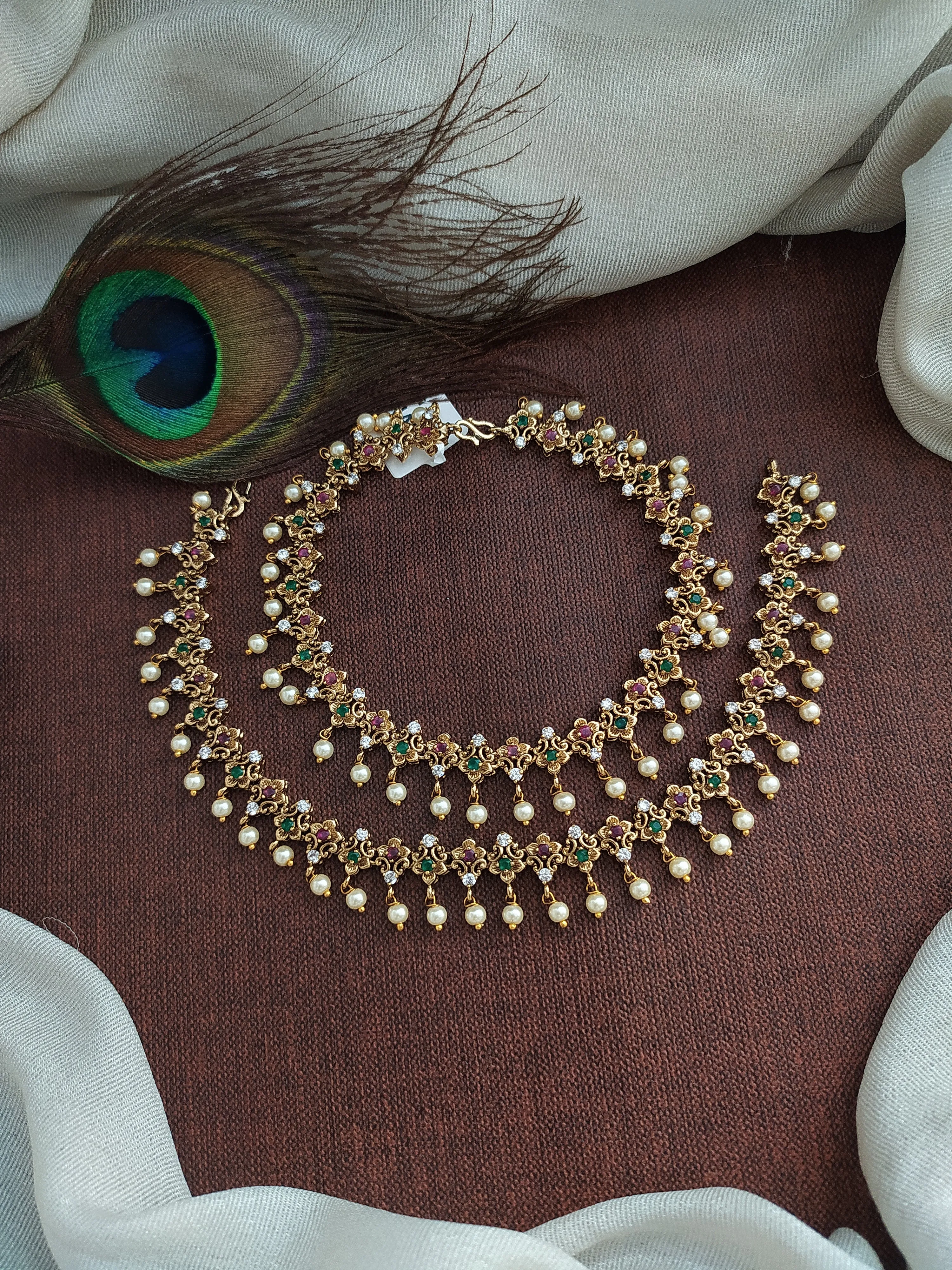 Festive Accessories ~ Antique Anklets with Pearl Drops