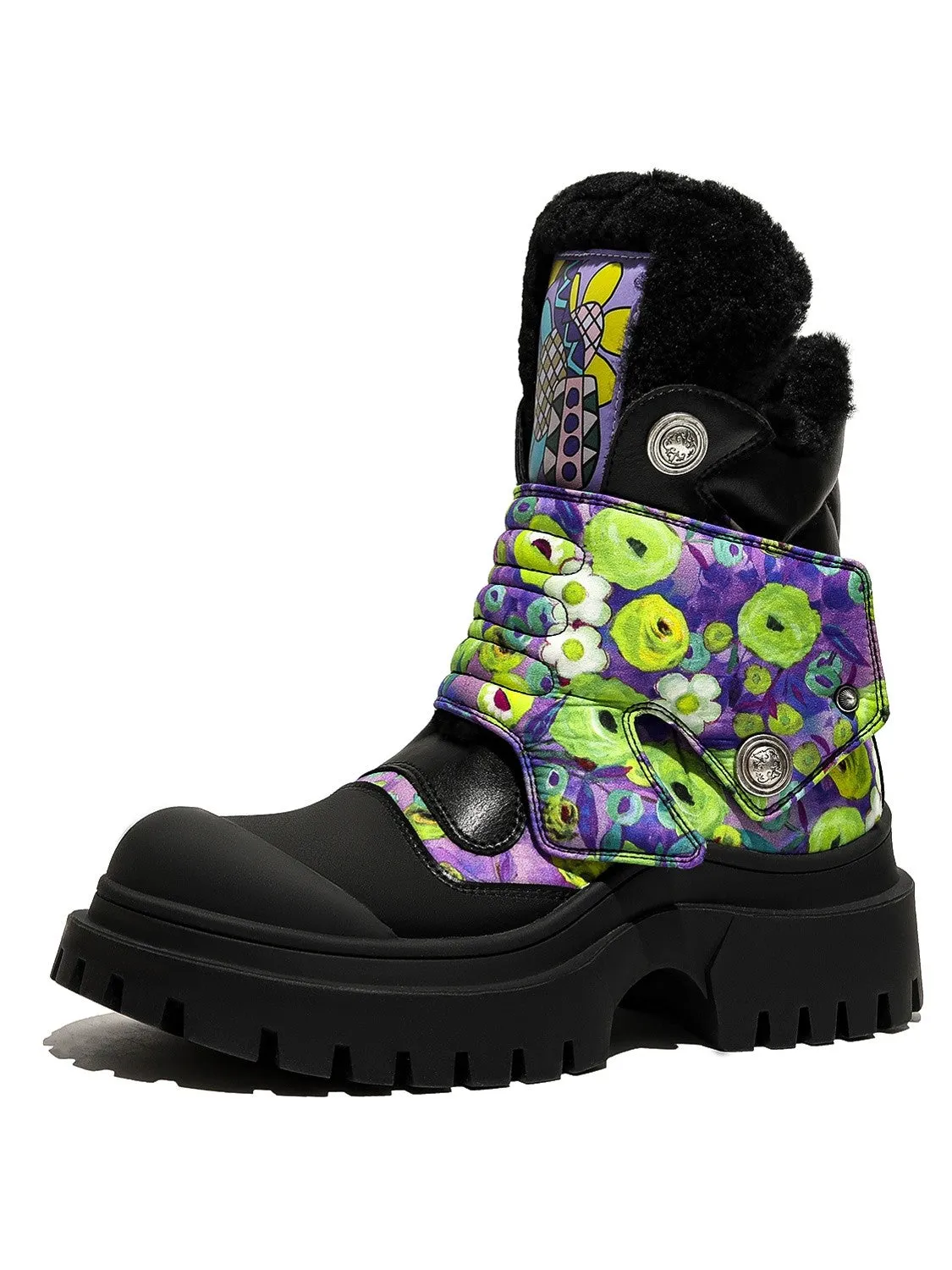 Flower Boots Increase 7cm Versatile Fashion Boots