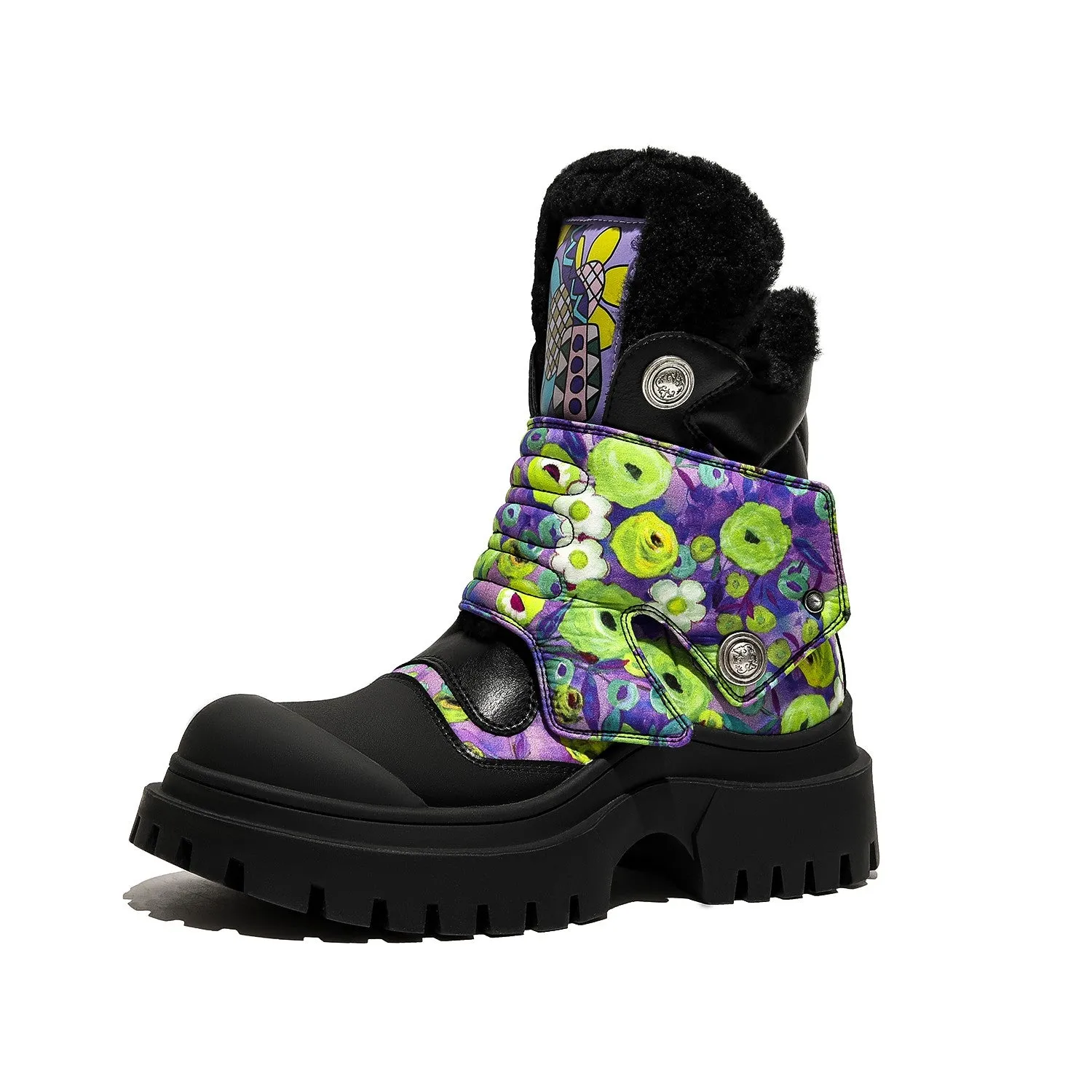 Flower Boots Increase 7cm Versatile Fashion Boots