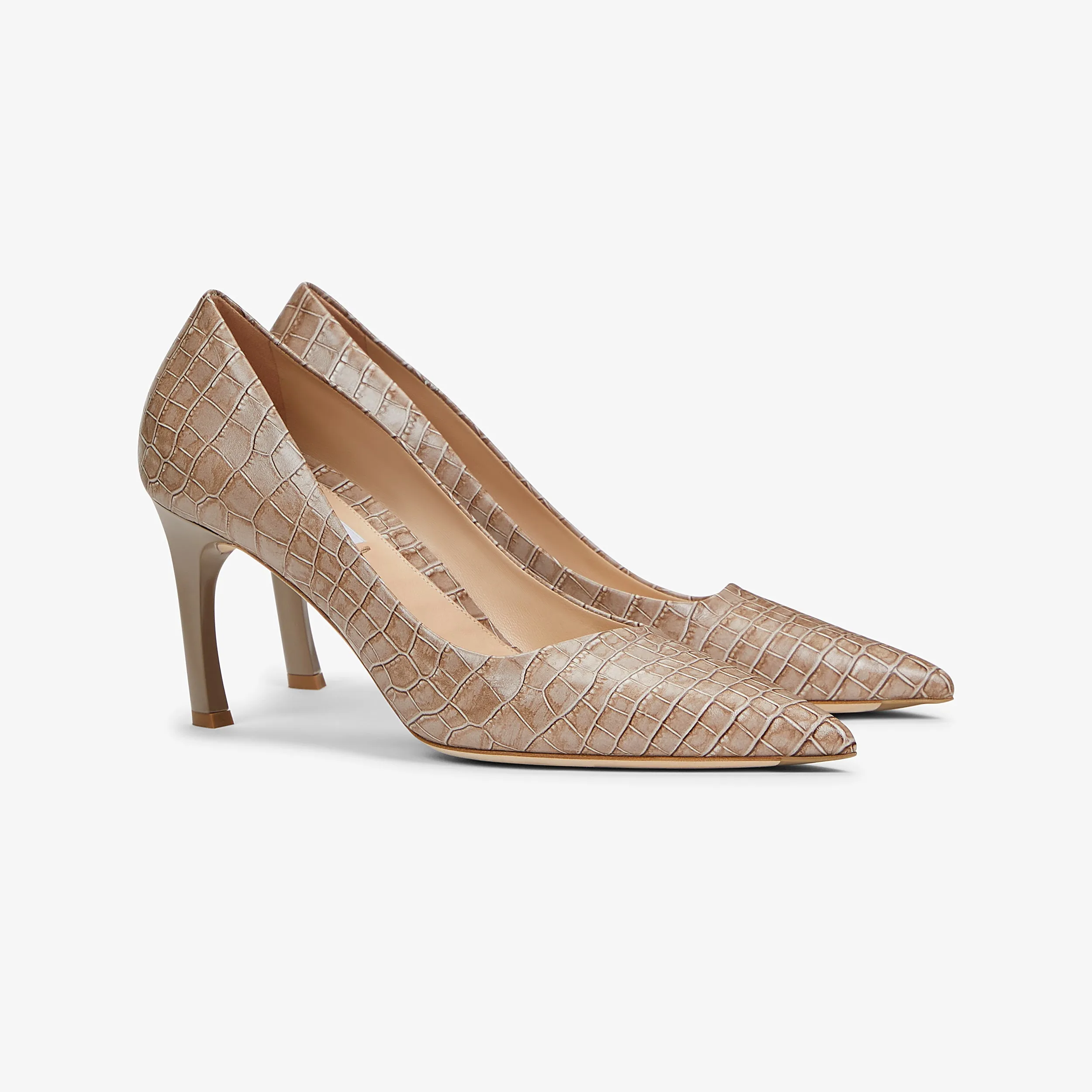 Ginger Pump - Embossed Croc :: Rosy Taupe