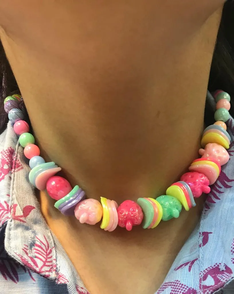 Girls multi fruit necklace and bracelet