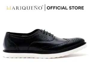 GUEVARRA Wingtip Oxford in Rubber Sole - Black