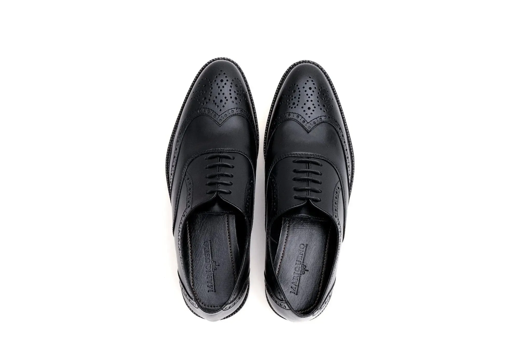 GUEVARRA Wingtip Oxford in Rubber Sole - Black