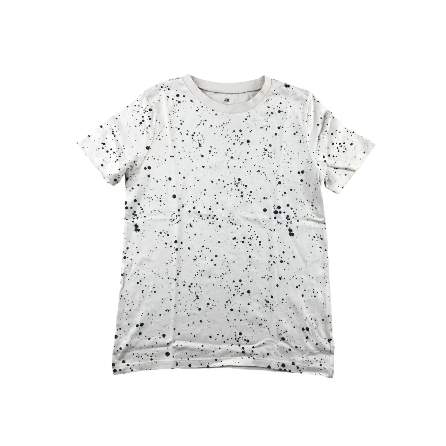 H&M t-shirt 8-10 years light sand colour splash pattern