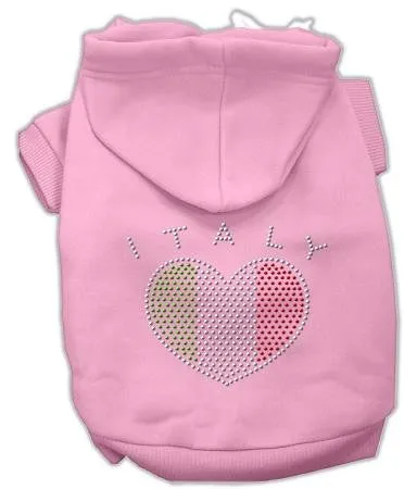 Italian Rhinestone Hoodies Pink Xs (8)