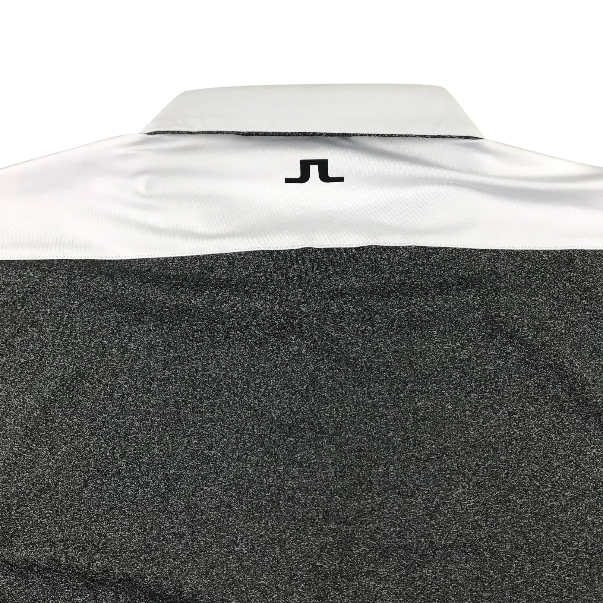 J.Lindeberg sport polo shirt men size XXL grey and white panelled long sleeve t-shirt