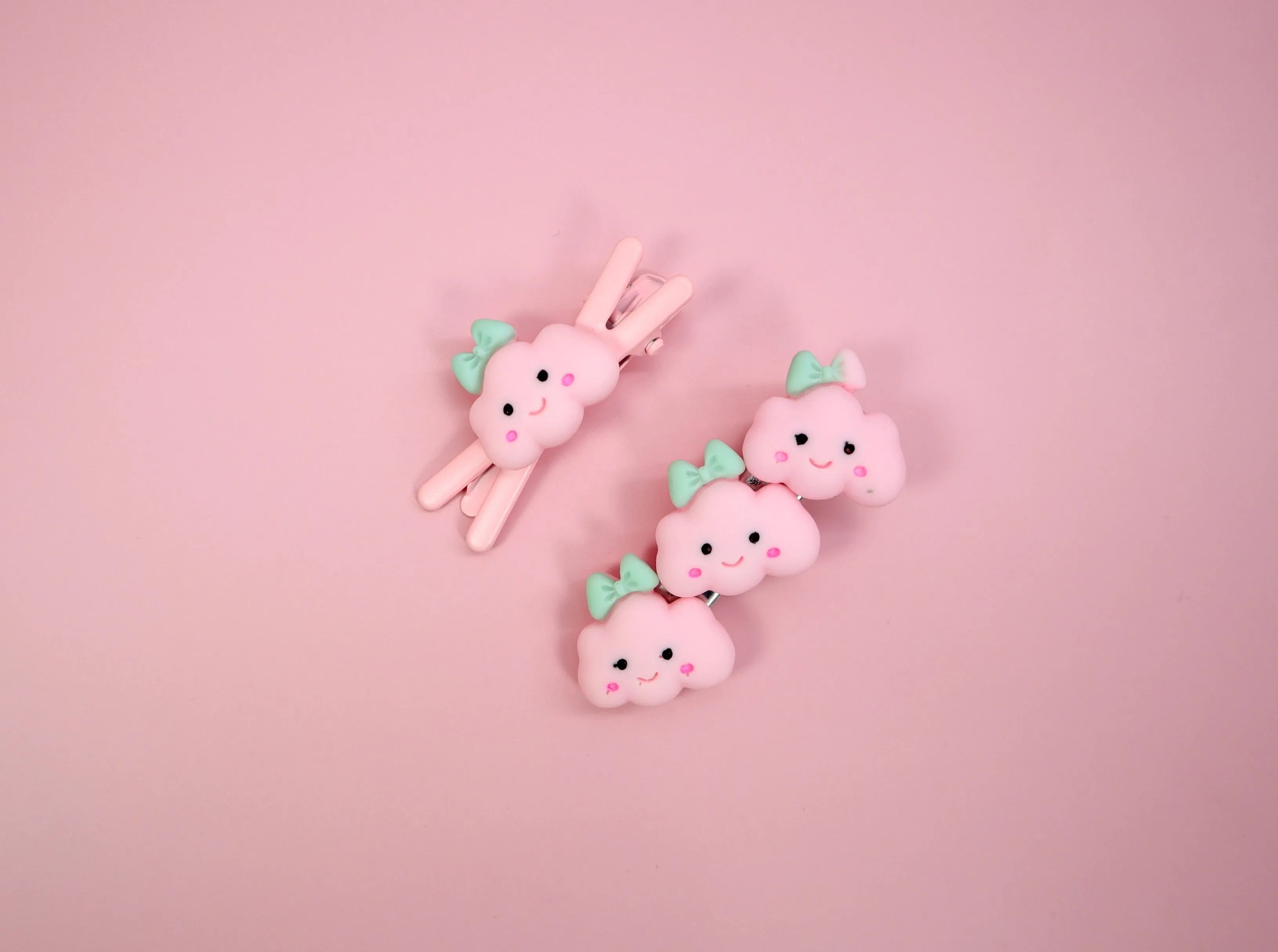 Kamule Polymer clay Character Hair Accessories set of 5- Pink