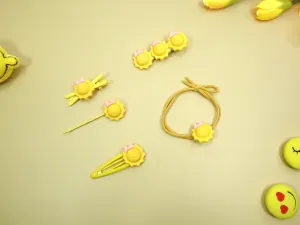 Kamule Polymer clay Character Hair Accessories set of 5-Yellow