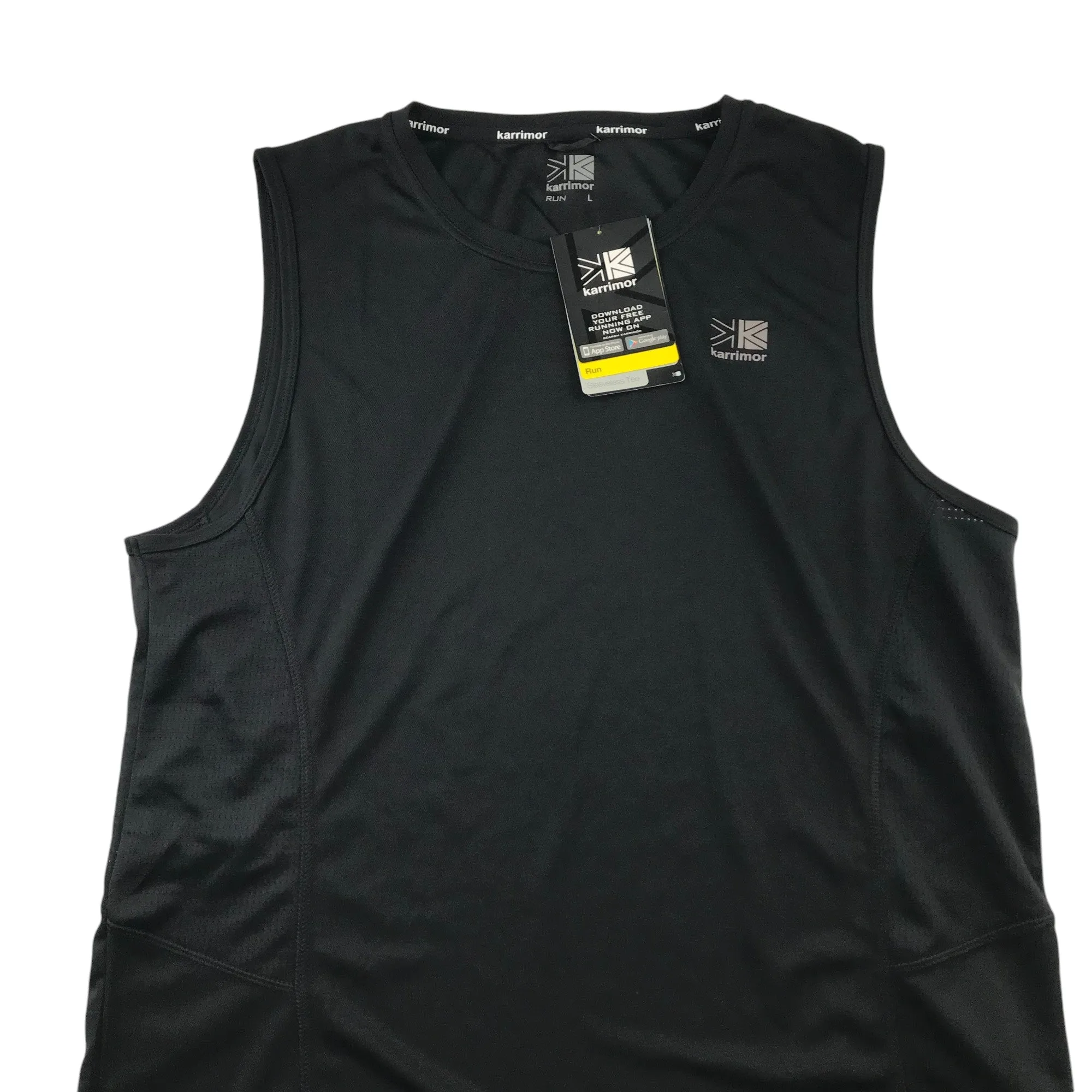 Karrimor sport tank top men size L black sleeveless sporty vest