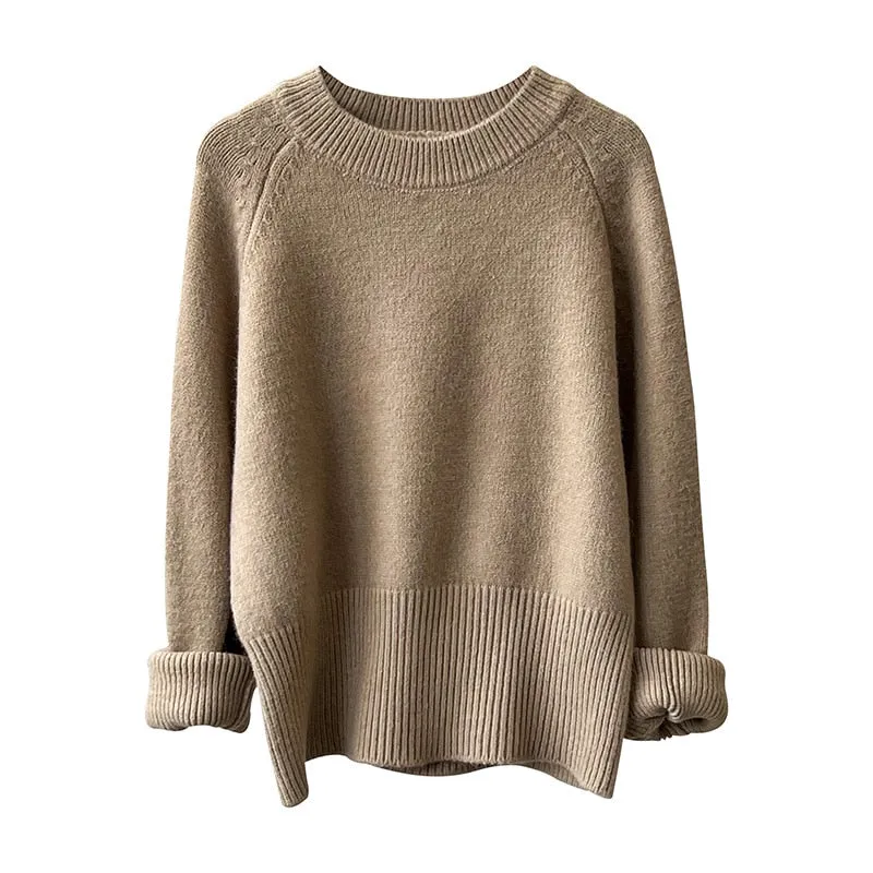 [Korean Style] 8 Color Versatile Soft Felt Round Neck Sweater