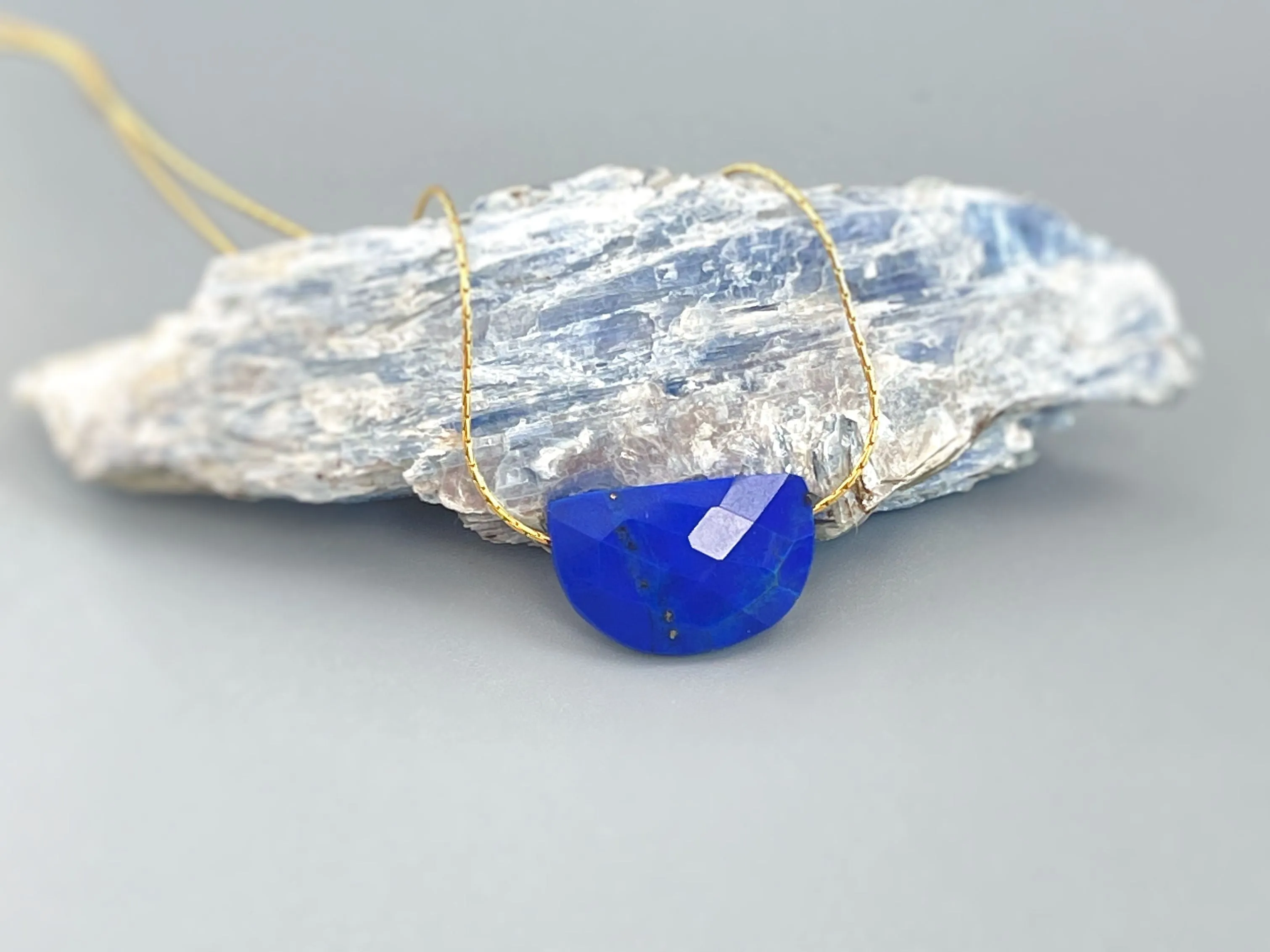 Lapis Necklace Elegant Gemstone Solitaire Necklace