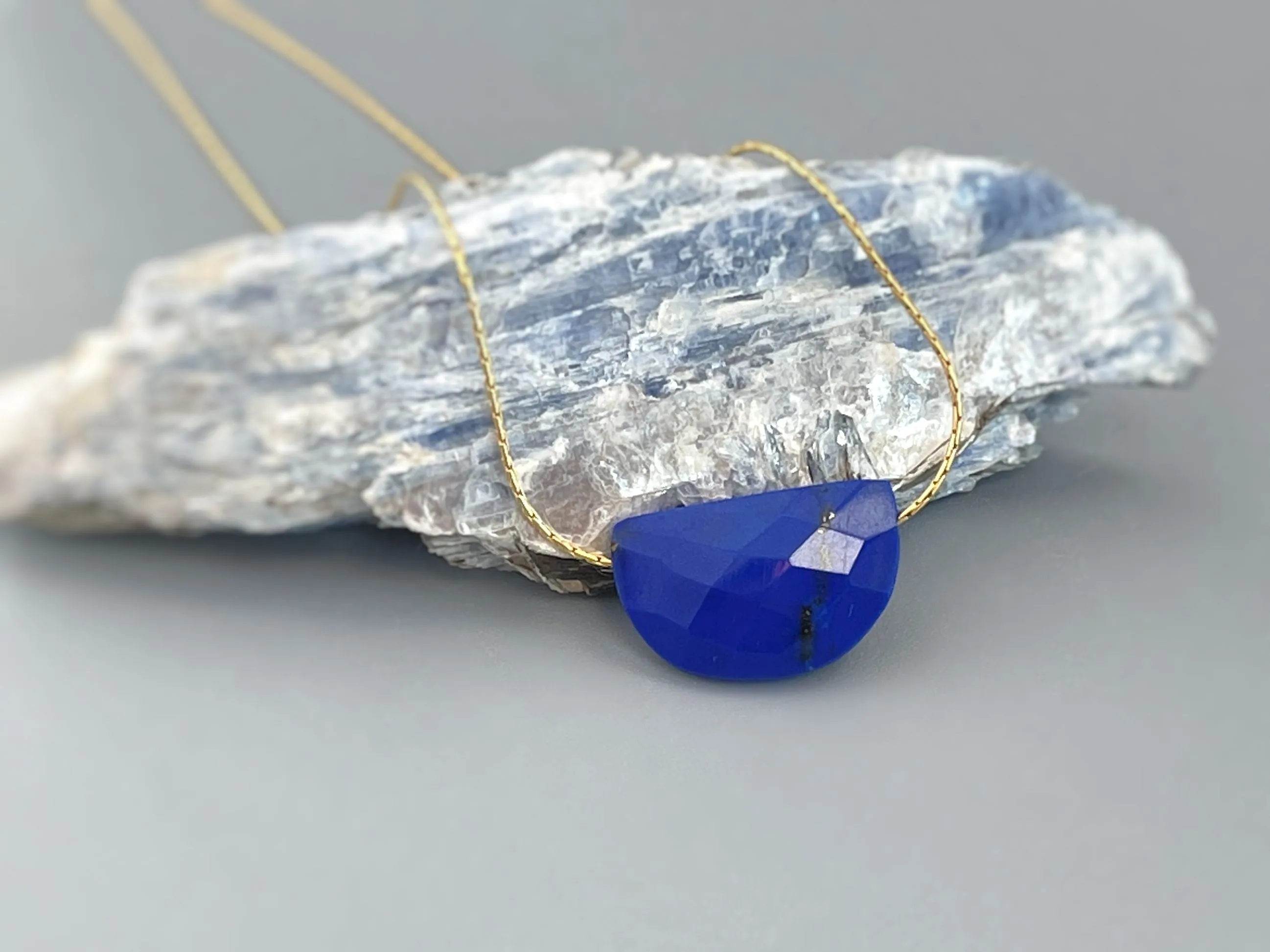 Lapis Necklace Elegant Gemstone Solitaire Necklace