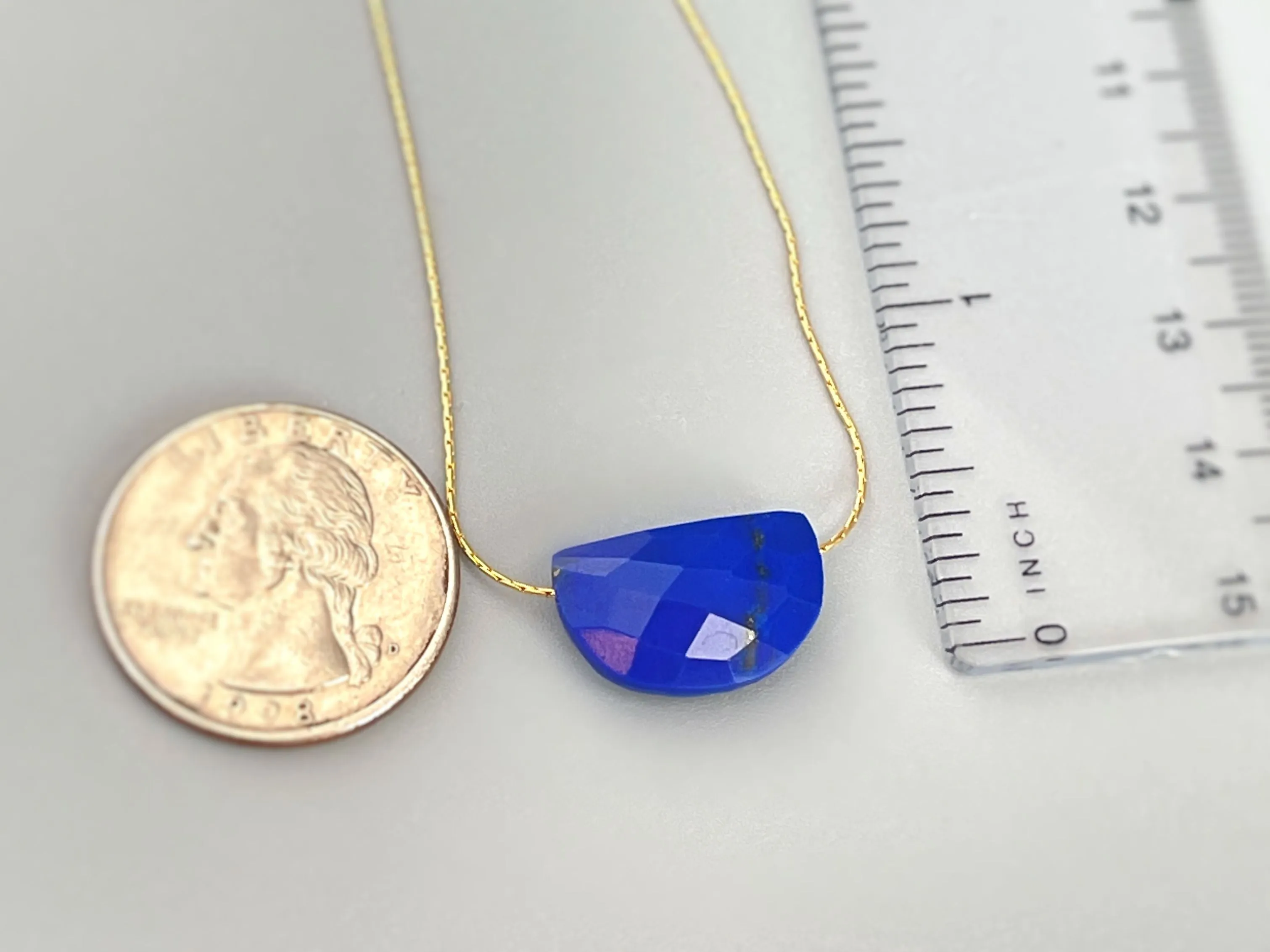 Lapis Necklace Elegant Gemstone Solitaire Necklace