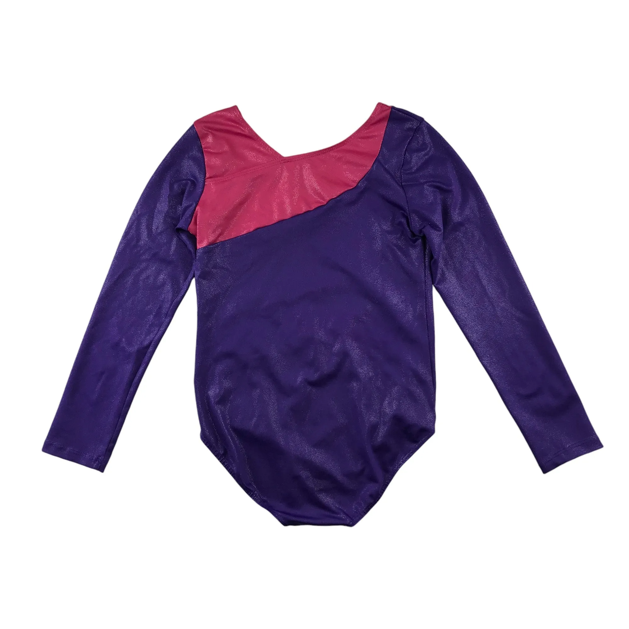 Leotard 11-12 years purple pink and blue panelled long sleeve