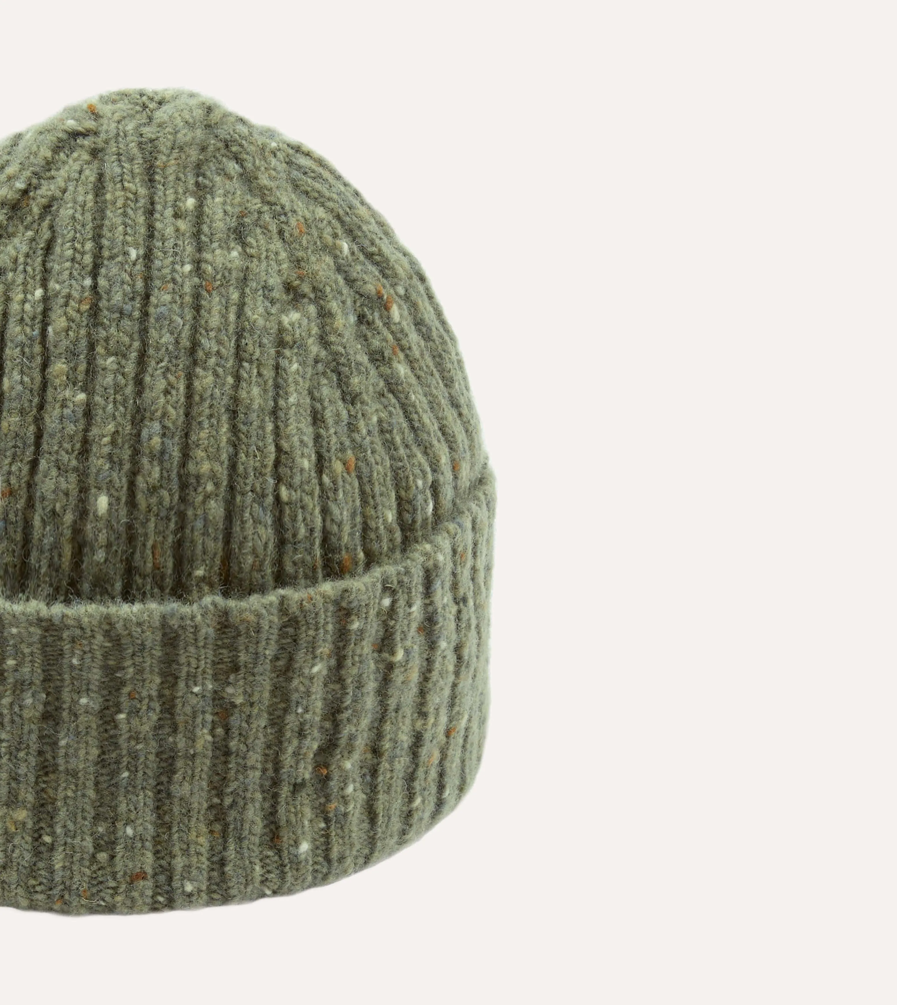 Light Green Donegal Ribbed Merino Knit Cap