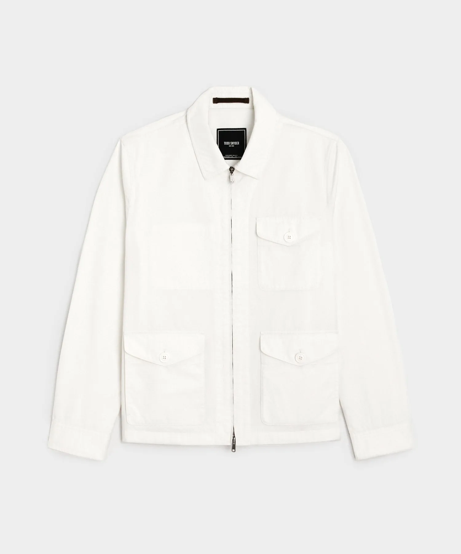 Lightweight Cotton Military Jacket in White