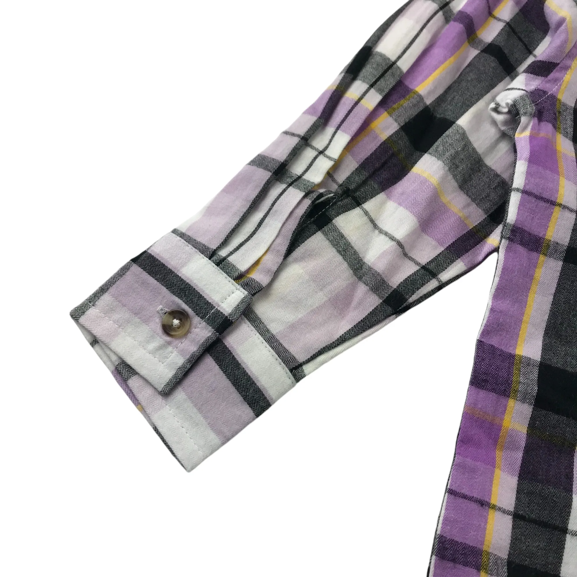 M&Co shirt 5-6 years purple check pattern long sleeve button up cotton